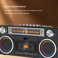 Boombox portable personnalisé avec batterie intégrée, lecteur de cassette, enregistreur, radio AM FM SW, convertisseur BT USB TF MP3, double haut-parleur 5W, pour l'extérieur