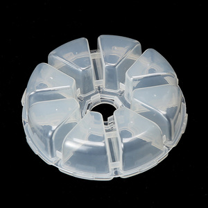 Boîte de rangement ronde transparente en plastique à 8 compartiments pour la décoration des ongles, les bijoux, le salon de manucure, l'affichage des outils - Product Image 3