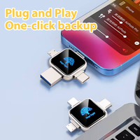 2025 logotipo luminoso personalizado 8GB 16GB 32GB 64GB 128GB 256GB Metal USB Memory Stick Metal Usb 2,0 4 en 1 Metal Usb Flash Drive