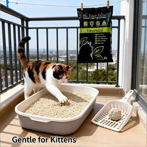 Litière pour chat en tofu biodégradable et écologique, en bois de pin, charbon actif, amidon de maïs, jetable dans les toilettes, sans blocage - Product Image 1