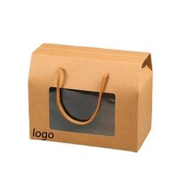Boîte à biscuits cadeau conçue et avec logo sur mesure, papier kraft biodégradable avec corde transparente avec fenêtre