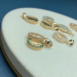 Colliers pendentifs en gros, religion, <span class=keywords><strong>Sainte</strong></span> <span class=keywords><strong>Vierge</strong></span> Marie de Guadalupe, pendentifs de haute qualité en métal plaqué or, breloques pour la fabrication de bijoux - Product Image 3
