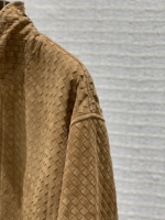 Blouson en cuir pour homme automne-hiver, véritable peau de mouton, texture tissée, chaud, décontracté, col montant