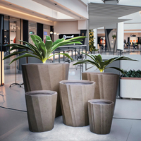 Pots à fleurs en fibre de verre multicolores les plus vendus, jardinières d'extérieur écologiques avec trou de drainage
