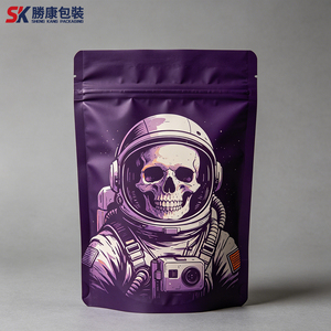 Custom Skull Print Food Grade CPP Resealable Stand up <b>Pouches</b> 1g/3.5g/7g/14g/28g for Snack & Chewing Gum Packaging - Product Image 1