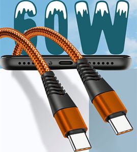60W PD Fast Charging <b>Cable</b> <b>C</b>-<b>C</b> Nylon Braided Phone <b>Cable</b> 1M 2M <b>Type</b> <b>C</b> Data <b>Cable</b> - Product Image 3