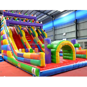 Khối Xây Dựng Thương mại bơm hơi lớn bị trả lại ướt và khô trượt lớn trượt bơm hơi cho trẻ em cho thuê với hai Slide - Product Image 6