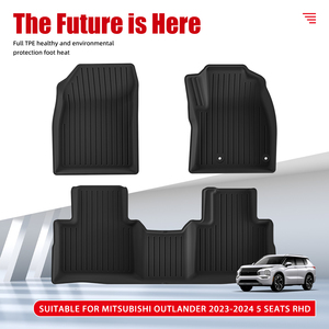 Высококачественный водонепроницаемый автомобильный коврик 3D TPE напольные вкладыши пылезащитный автомобильный коврик для <span class=keywords><strong>Mitsubishi</strong></span> <span class=keywords><strong>Outlander</strong></span> 2023-2024 5 мест RHD - Product Image 2