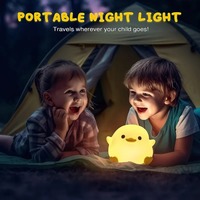 Veilleuse Canard DoDo, Lampe de Chevet LED Rechargeable en Silicone en Forme de Canard Mignon, Intensité Réglable, pour Chambre de Bébé et Salon