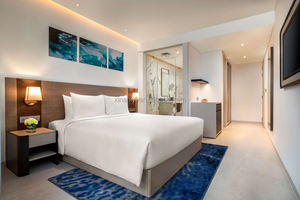 Juego de Muebles de Madera de Diseño Moderno para Dormitorio de <span class=keywords><strong>Hotel</strong></span>, Cama Matrimonial y Mesita de Noche, Muebles Personalizados para Habitaciones de <span class=keywords><strong>Hotel</strong></span>, <span class=keywords><strong>Comercio</strong></span> General - Product Image 2