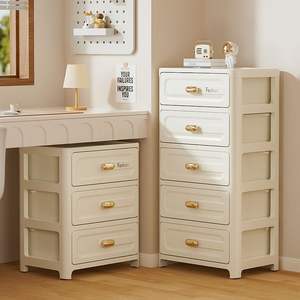 <b>Plastic</b> Storage <b>Drawer</b> Cabinet Rectangle Standing Type Easy To Clean Bedroom Office <b>Organizer</b> Multi Functional <b>Drawer</b> Unit - Product Image 1