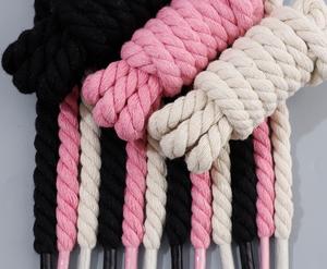 Lacets de chaussures en coton tissé de 7 mm, style audacieux, lacets ronds en toile pour chaussures basses, lacets en corde pour femmes et hommes, lacets en tissu de coton - Product Image 2