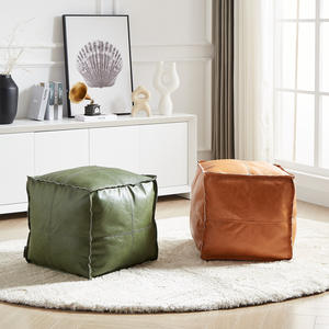 Tabouret carré rembourré en cuir marocain extensible chaussure à langer canapé tabouret bas couverture <span class=keywords><strong>Tatami</strong></span> stockage pied canapé <span class=keywords><strong>Futon</strong></span> entrée maison - Product Image 2