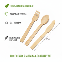 Ensemble de couverts jetables écologiques en bambou, design moderne, couteau à polir miroir, fourchette, cuillère, origine Hunan pour cadeaux