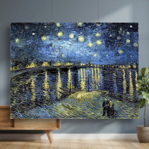 Stampa su Tela o Poster 'Notte Stellata sul Rodano' con Pittura Diamantata - Product Image 3
