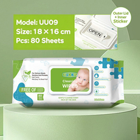 Lingettes humides jetables UUKKG, douces, hypoallergéniques, sans alcool, sans parfum, épaisses, pour bébé, 60/80 pièces
