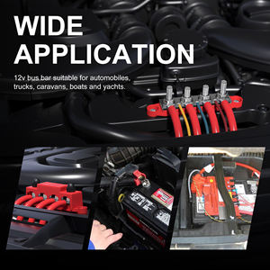 Barre de bus à ressort haute intensité 48V, 4 goujons, borne M10, capacité 250 ampères, borne en cuivre avec base en nylon pour système électrique de camping-car - Product Image 6