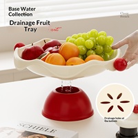 Verhoogde fruitschaal met afvoergat, decoratieve voetstuk fruitschaal, huishoudelijke snack- en snoepopbergplaat