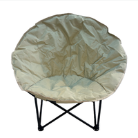 Chaise ronde pliante d'extérieur avec tissu Oxford et structure en fer, tabouret de camping et de pêche portable avec dossier pour les voyages