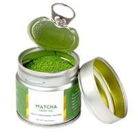 Emballage de thé Matcha hermétique personnalisé de luxe écologique de 30g 50g pot en étain vide petite boîte en métal ronde Matcha pour boîtes à café
