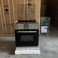 Cuisinière électrique HUAZOS TCL 4 brûleurs, plaques chauffantes en acier inoxydable, four électrique combiné avec plaque arrière en verre, cuisinière électrique