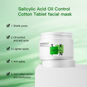 Mascarillas Faciales Hidratantes Antienvejecimiento para el Cuidado de la Piel, Calmantes para el Acné, con Ácido Salicílico, Control de Grasa, en Tabletas de Algodón - Product Image 2