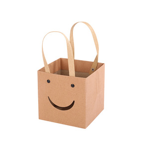 Manufacturer Wholesale In-stock Eco-friendly Kraft <b>Paper</b> Bag Square Visible Window Portable Bag Multi-size for Gift Packaging - Product Image 5