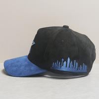 Gorra de Béisbol de Gamuza de Dos Tonos con Textura Vintage, Bordado con Logotipo Personalizado, Unisex, Estilo Hip Hop, Ajustable