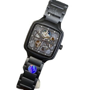 Reloj de Pulsera para Hombre, Elegante, Moderno, de Primera Calidad, con Esfera Cuadrada Negra, Mecánico, con Correa de Cerámica Negra - Product Image 3