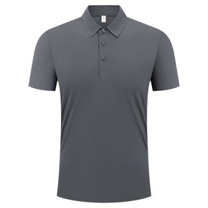 Polo en nylon respirant, couleur unie, manches courtes, pour usage quotidien - Product Image 1