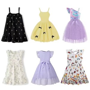 Vestidos de Verano para Niñas, Estampado Floral, Sin Mangas, Multicolor, Ropa Casual Infantil - Product Image 1