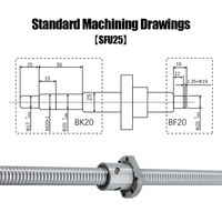 Kit de vis à billes HLTNC SFU1605 SFU2005 SFU2505 SFU3205 C3, vis de machine rectifiée, ensemble de mouvement linéaire haute rigidité pour CNC
