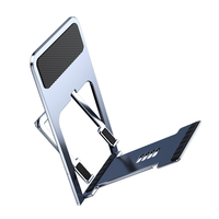 Accessoire de bureau de voyage OEM en métal portable Support de téléphone multi-angle réglable en hauteur pliable pour supports de téléphone portable de bureau