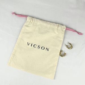 Premium Quality Recycled Cotton Canvas <b>Drawstring</b> Bag Custom Cotton Fabric Bag <b>Pouch</b> 100% Organic Jewelry <b>Pouch</b> With Silk Ribbon - Product Image 5