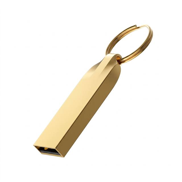 Customizable USB 2.0 Keychain Metal Drive 32GB/64GB/128GB Box New Promotional Gift 7.5g Pearl Nickel Silver Corporate Branding