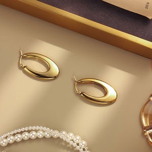 Bulk Custom Waterproof Stainless Steel <b>Earrings</b> 18k <b>Gold</b> <b>Plated</b> Fine <b>Earrings</b> Based <b>Earring</b> for Women Teen Girls - Product Image 2