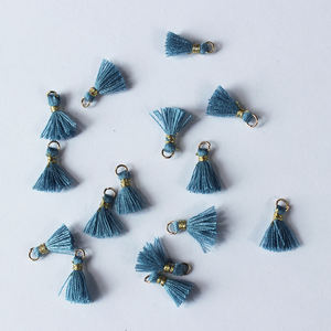 Оптовая продажа, 1 см, мини-хлопковое кольцо с кисточкой и золотой нитью для одежды, серьги для мобильного телефона, отделка бахромой для одежды - Product Image 4