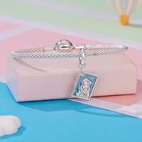 Breloque de graduation plaquée argent pour fille avec chapeau et diplôme, émail bleu, cadeau de bijoux unisexe