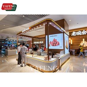 Modern Commercial Bakery Wood Display Case With Glass Counter New Mall Kiosk For Biscuits <strong>Showcase</strong> For Supermarkets - Product Image 4