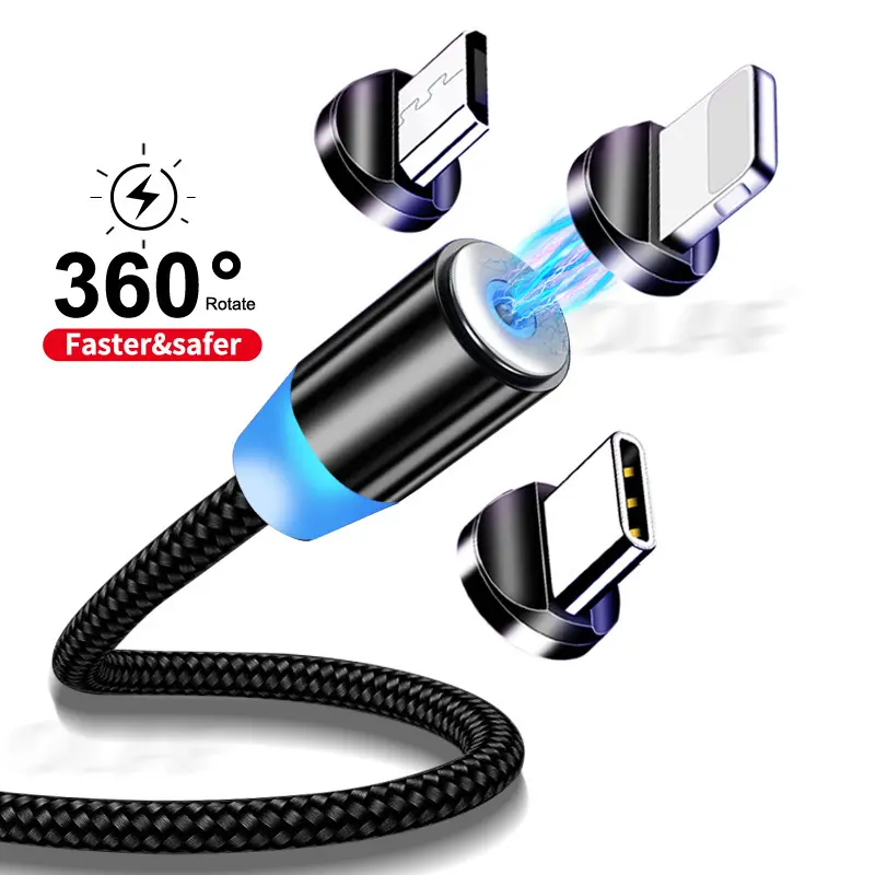 fast charging 1m 2m charger usb c reutilizable data magnetic charging type-c 3 in 1 tipo c micro usb cable