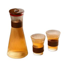 ชุดเหยือกน้ำแก้วลายริ้<span class=keywords><strong>ว</strong></span><span class=keywords><strong>ว</strong></span>ินเทจแบบไร้สารตะกั่ว 1 ใบ พร้อมแก้<span class=keywords><strong>ว</strong></span>น้ำ 4 ใบ - Product Image 4