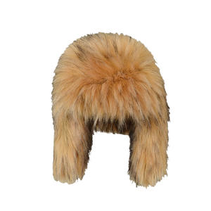 Sombrero de invierno de piel sintética de perro mapache con contraste de Color para mujer, sombrero de Leifeng de felpa con protección para los oídos grueso - Product Image 5