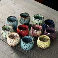 Prix usine Tasses Mignonnes Style Japonais Poterie Tasses à Café 110ml Tasse À Café En Céramique Émaillée Tasse À Thé