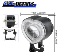 Nouveau style projecteur LED externe pour moto et voiture, en forme de cœur, irisé, blanc-jaune clignotant, RGB, haute luminosité