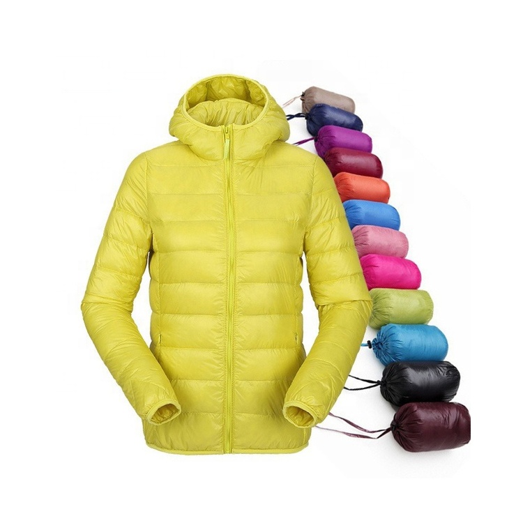 Женская осенне-зимняя пуховая куртка на утином пуху с капюшоном