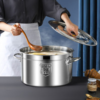 Marmite de Cuisson Commerciale Grande Capacité en Acier Inoxydable 304 pour Fruits de Mer et Soupes avec Couvercle Suspendu pour Restaurant