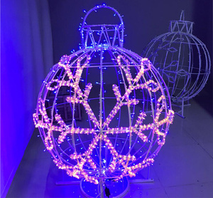 Wholesale 3D Sphere Metal Frame Christmas <b>Ball</b> Motif Light for Mall Plaza Garden - Product Image 1