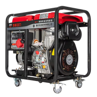 Générateur diesel à cadre ouvert d'usine 8kw 220v démarrage électrique avec roues et poignée grand réservoir AVR