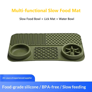 UniLink OEM and ODM 3 in 1 Silicone Slow Food <b>Pad</b> <b>Suction</b> Cup Non-slip Anti-choking Rectangular Pet Lick <b>Pad</b> - Product Image 4