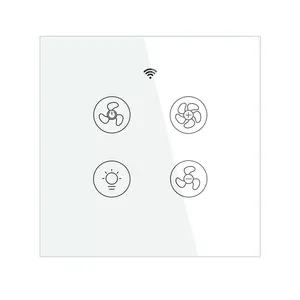 Tuya สวิตช์ไฟพัดลมอัจฉริยะควบคุมด้วย Wifi,ตัวรบกวนอัจฉริยะ EU US และ RF แผงควบคุมแบบสัมผัสรองรับ Alexa Google Home